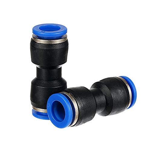 Metalwork Plastic Push to Connect Straight Union Pipe Tube Fitting, 6mm OD x 6mm OD, Straight Pneumatic Connector (Pack of 10) - size: 6mm x 6mm