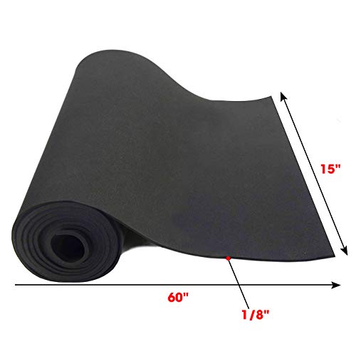 Dualplex Neoprene Sponge Foam Rubber Sheet Roll, 15 X 60 Inch X 1/8" Thick, Perfect Cosplay Padding, DIY Project Sheet - Easy Cut Non-Adhesive Multi-Function Soundproof Rubber Foam - size: 15 X 60 Inch X 1/8" Thick