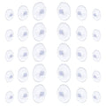Whaline 30 Packs Suction Cup Plastic Sucker Pads Without Hooks Small Rubber Suction Cups for Home Kitchen Bathroom Organization Christmas Decoration Window Clear, 3 Size (45, 30, 20 mm)