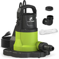 FLUENTPOWER Automatic Pool Cover Pump, 3/4HP 3400GPH Submersible Above Ground Water Removal Pump with Check Valve Adapter, 26FT Power Cord for Pool, Hot Tub, Rooftop, Water Bed, Basement Draining - style: 3/4HP 3400GPH Automatic Sensor