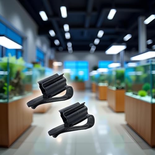 4Pcs Black Fish for Tank Mounting Clip Water Pipe Hose Holder Multifunction Adjustable Clamp for 0.31""-0.62"" Dia Tub Aquarium Tube Holder, Aquarium Air Pump Accessories Aquarium Pumps and Filters