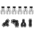 Push to Connect Fittings 1/4 Inch Tube OD x 1/8 Inch NPT Thread Female Straight Pneumatic Tube Fittings Quick Connect Fittings Air Line Fittings Air compressor Hose Fittings 10Pcs - size: 1/4" OD x 1/8" NPT 10pcs, style: Female Straight