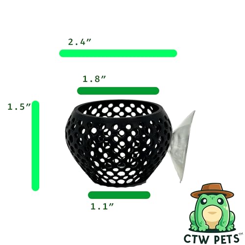 CTWPets Betta Bulb Hide | Betta Rest Fish Tank Ornament | Aquarium Cave with Suction Cup for Small Fish Tank, Betta Habitat, Shrimp Hideout, Aquatic Decor (Black) - color: Black
