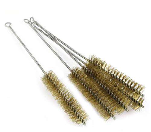 Tube Brush Brass Wire 30mm Bottle 12.6inch Long-Handle Bristle Cleaning 6Pcs - size: 30mm