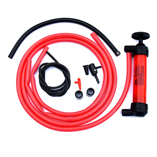 Koehler Enterprises 9RA990 Multi-Use Siphon Fuel Transfer Pump Kit for Gas, Oil, and Liquids for use in Automotive, Home, and Marine applications Red medium - style: Red