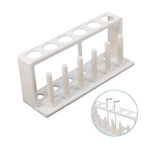 Cabilock Portable Test Tube Rack Organizer for School and Laboratory White Water Quality Test Tube Holder for View and Access Multi Tube Storage