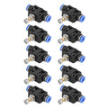 10pcs Air Flow Control Valve, 6mm Tube OD Push In Speed Controller Pneumatic Air Flow Control Valve Quick Connector with Push-to-Connect Fitting