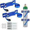 2PCS Gas Cylinder Wall Mounted Brackets, with 59 inches Safety Nylon Belt, Steel Propane Tank Holder, Heavy Duty Oxygen Nitrogen Tank Bracket for OTG Rv Water Softener - Blue - color: Blue