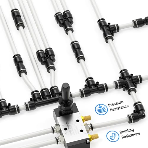 TAILONZ PNEUMATIC Air Line 1/4 inch od Pneumatic Nylon Tube 32.8ft Air Brake Tubing Nylon Hose Kit - size: 1/4"OD, style: White Nylon Air Hose