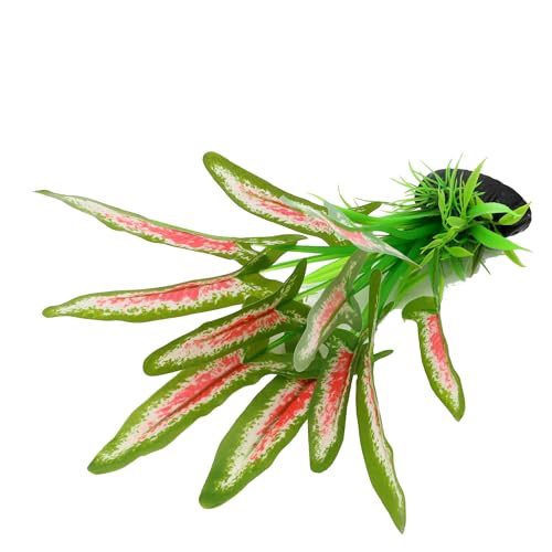 Silk Aquarium Plants for Betta Fish Tank, 2 Pcs 8 Inch Small Silk Aquarium Plant Aquatic Water Grass Decoration (Green-Wine, 8 Inch) - color: Green-wine