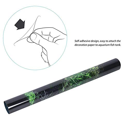 Aquarium Background Aquarium Decoration Sticker, 3D Effect Underwater Seaworld Backdrop Decorations Poster, DIY Aquarium Fish Tank Seafloor Water Grass Background Painting PVC Sticker(61*30cm) - size: 61*30cm