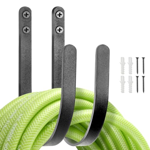 Garden Hose Holder Outside: 2 Pack Wall Mount Water Hose Hanger Organizer Outdoor - Heavy Duty Rustproof Hanging Hose Rack Hook for 150FT Storage - color: B-2PCs