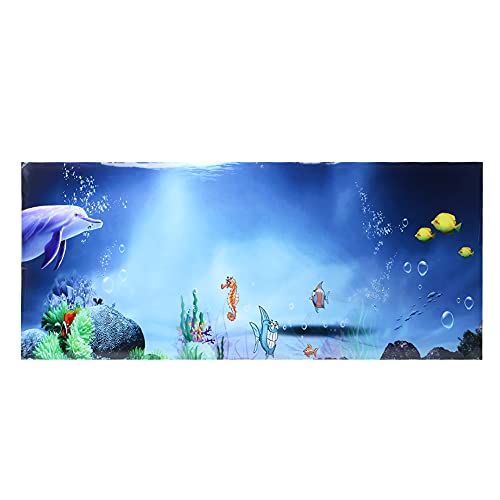 Aquarium Background Wall Sticker, PVC Self Adhesive Fish Tank Decoration, Thick Non Glare Fadeless Design with High Transparency for Freshwater and Saltwater (91 * 50cm) - size: 91*50cm