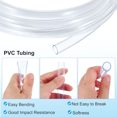 PATIKIL PVC Tubing 5/9" ID x 5/8" OD (14 mm x 16 mm) 5 Ft / 1.5 Meter, Flexible Clear Vinyl Tubing Water Hose Tube for Reverse Osmosis Systems Water Filters, Clear - size: 5/9" x 5/8" x 5 Ft