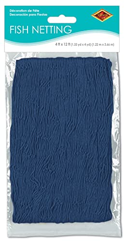 Beistle Blue Cotton String Novelty Nautical Decorative Fish Netting Under The Sea Luau Party Supplies - color: Blue, size: 4' x 12'