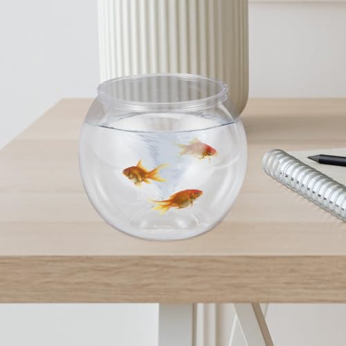 VICASKY Fish Bowl Goldfish Tank Round Bowls Large Small - Transparent Aquarium Terrarium Hydroponic Planter for Centerpieces Decor Desktop Fishbowl Unbreakable Transparent Pet Round Fish Tank Decor