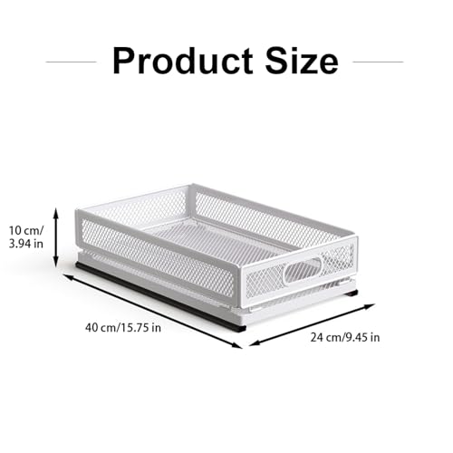 Pull Out Cabinet Organizer, Slide Out Drawers Fixed with Adhesive Nano Film, Pantry Shelves Sliding Drawer Storage Organization for Kitchen/Bathroom/Bedroom (15.7*9.4*3.9inch/40*24*10cm) - size: 15.7*9.4*3.9inch/40*24*10cm