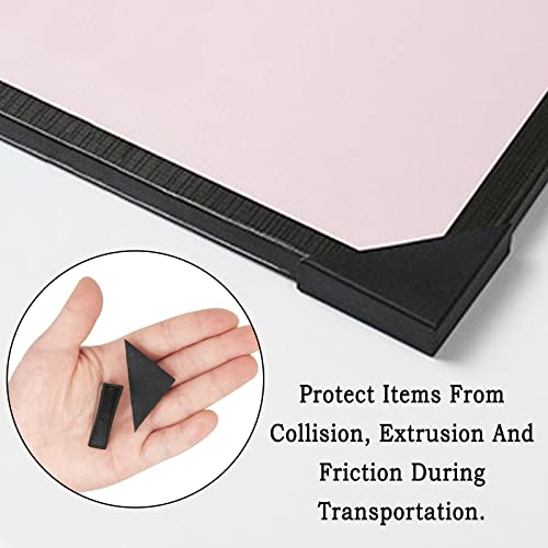 8mm(1/3inch) Black Triangle Shape Plastic Glass Corner Protector,Collision-Proof Right-Angle Plastic Corner Guard for Furniture,Wood Planks,Picture Frame, Painting, Shipping, Packing(40pcs) - size: 1.3x1.3x0.3