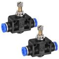 M METERXITY 2-Pack Air Flow Control Valve with Push-to-Connect Fitting, 6mm(1/4") OD Pneumatic Quick Speed Controller Union Straight for Polyethylene/Nylon/PU Pipes - size: 6mm(1/4")