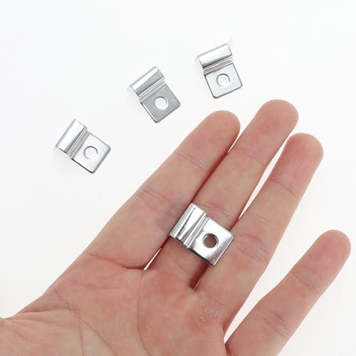 4 Pcs Aquarium Lid Clips, 4mm Aquarium Cover Support Clamps, Aquarium Cover Holder Lid, Stainless Steel Aquarium Tank Cover Clamps Set, Silver Tone