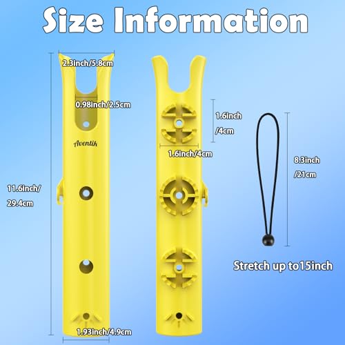 Aventik Tube Fishing Rod Holder Bracket Wall Mounted Boat Side Mount Tool Holder Tube Links with Screws 1/2/3/4/6 Pole Tube Fishing Rod Holders - color: 6-Pole Yellow