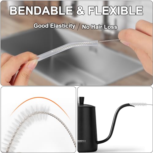 Straw Cleaner Brushes Sets, 12 Pieces 8.2 Inch Botthle Cleaning Brush and Nylon Tube Brush Brush Kit for Sippy Cup, Tumbler, Water Bottle, Drinking Straw (White) - color: 8.2 Inch White Cleaning Brushes