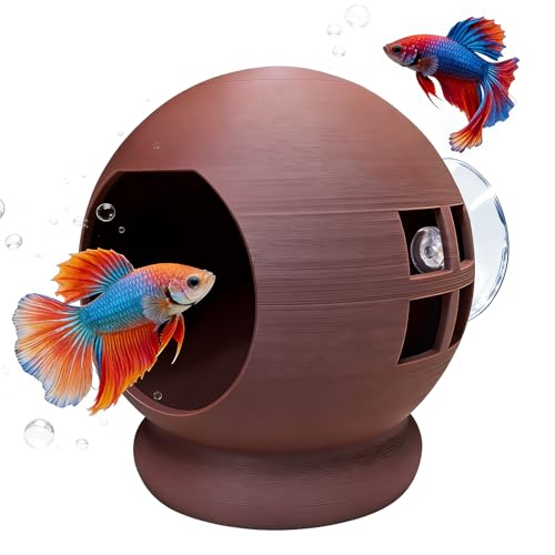 3-in-1 Honeycomb Betta Hammock Cave & Hideout with Suction Cup - Aquarium Decor for Betta Fish to Rest, Hide, Play - Easy Mount 3D Printed Fish Tank Accessory 3.15"x3.15"x3.15"