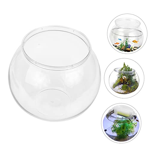 DOITOOL Round Fish Bowl for Betta Fish 3 Gallon Inexpensive Plastic Tank Portable Desktop Aquarium for Home Office