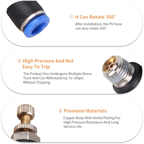5Pcs Push to Connect Air Flow Control Valve, Blue 5/16in Tube OD x 3/8" Male Thread 90 Degree Elbow Speed Control Valve Pneumatic Connector Quick Fittings - size: Male Thread G3/8 x Blue (5pcs)