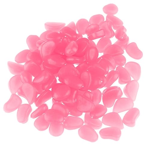 1100PCS Glow Stones Glowing in The Dark Pebbles Outdoor Decor Fish Tank Walkway Gravel Rocks Decoration (Pink) - color: Pink, size: 1100