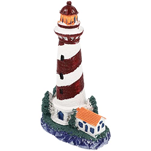 POPETPOP Mediterranean Style Simulation Lighthouse Decor Fish Tank Ornament for Landscaping Decoration Unique Observation Tower for Desktop Use