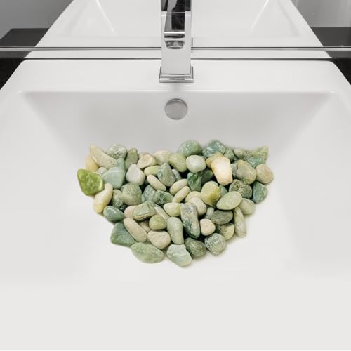 5 lbs Green River Rocks for Plants, 2-3 Inch Jade Pebbles for Indoor Plants, Decorative Stones Rocks for Succulent, Landscaping, Vases, Crafting and Garden - color: Jade, size: 5 lbs, 2-3 Inch
