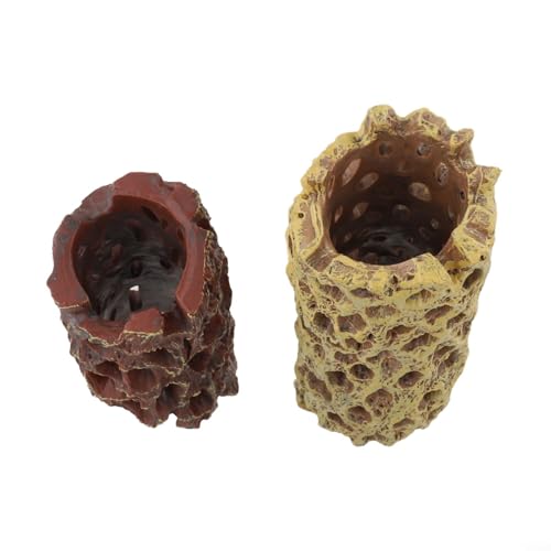 Shrimp Hideout Hermit Crab Climbing Toy Aquarium Decoration with Reptile Moss Attachment Small Animal Nesting Spot Crayfish Shelter Resin Ornament