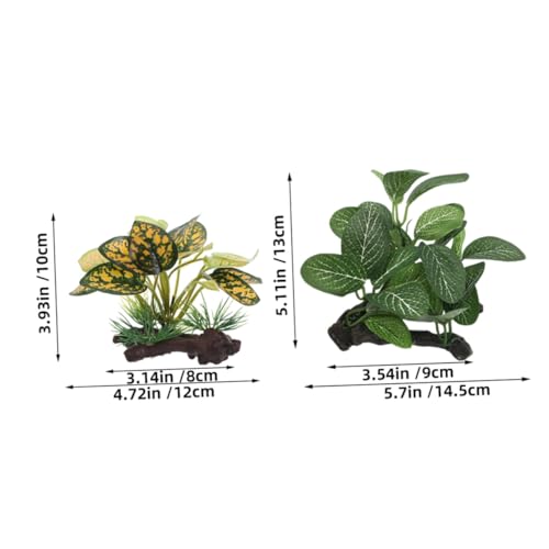 2pcs Aquarium Artificial Plastic Plants Fish Tank Accessories Leaf Hammock Pad Small Tank Decorations Plastic Fish Hides for Betta and Goldfish
