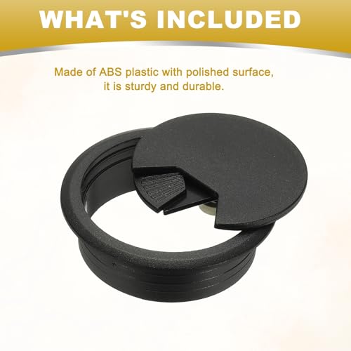 M METERXITY 8-Pack Cable Hole Cover, 2.3 Inch 59mm ABS Desk Cable Wire Cord Grommet Hole Cover for Home/Office Desktop Wire Organizer [Black] - color: Black, size: 2.3"