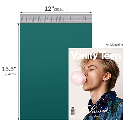 Fuxury Poly Mailers 12x15.5 Inch 100 Pcs, Waterproof Shipping Bags for Clothing, Strong Adhesive Shipping Envelopes for Small Business, Self Seal Mailers Poly Bags Mailing Envelopes Forest Green - color: Forest Green, size: 12x15.5" 100pcs
