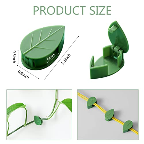 LUCKJUJU 60 Pcs Plant Climbing Wall Fixture Clips Self-Adhesive Hook Vines Traction Clips Invisible Holder Garden Green Leaf Simulation Self-Adhesive Hook Wire Fixing Supporting - color: 60Pcs-Leaf Shaped