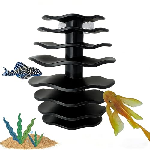 Shrimp Cave Aquarium Ornament, BPA-Free PETG Plastic Fish Shelter Betta Habitat, Hiding Resting Breeding Space for Guppy Shrimp & Aquatic Creatures, Indoor Fish Tank Aquatic Decoration (Black) - color: Black