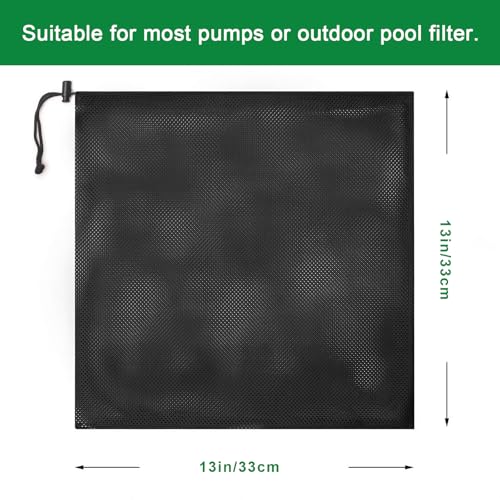 2 Pack 17.7" x 17.7" Pump Barrier Bag, Pond Pump Filter Bag, Black Media Bag Large Pump Mesh Bag for Outdoor Water Ponds Filters (2Pcs-17.7" x 17.7") - style: 2Pcs-17.7"x 17.7"