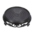PATIKIL Planter Display Stand, 4.5 Inch Dia Plastic Round Bonsai Base Imitation Wood Style Stand Holder Home Decor Display for Table Lamp Teapot Base, Black - size: 4.5 Inch