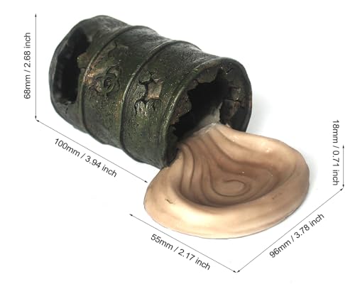 Resin Cave Habitat Hidden for Reptile and Amphibians.Terrarium Decor, Retro Bucket Design,Reptile Hide Cave with Dish,Perfect for Bearded Dragons,Lizards,Snakes,Turtles,Geckos,Tortoises,Small Animals - color: Bronze Color
