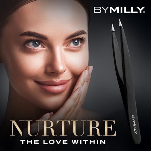 Pointed Tweezers | High Carbon Stainless Steel Needle Nose | Fine Point Precision Hair Removal | Perfectly Aligned & Hand-Filed Sharp | Black - color: Black