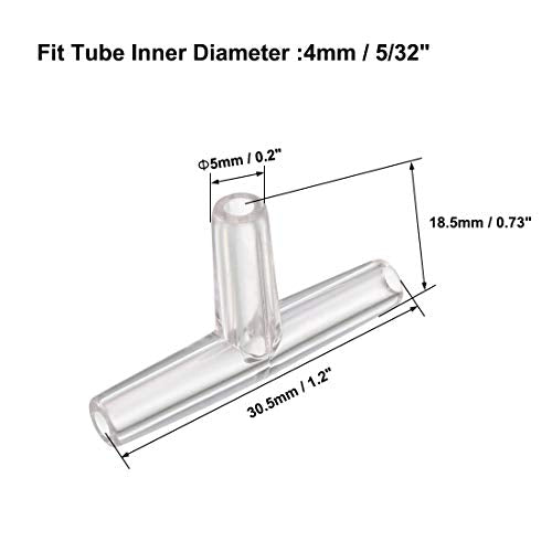 uxcell Aquarium Air Valve Connector Plastic Inline Tubing Tee Valves for 4mm Fish Tank Pond Air Line 30pcs