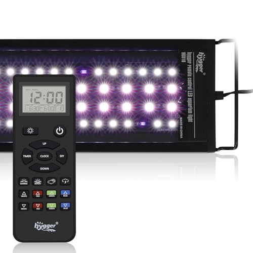 hygger 18W Full Spectrum Aquarium Light for 12-18 Inch Fish Tanks, LED Planted Tank Light with Remote Control, DIY Timer & Sunrise Sunset Weather Effects - size: 18W for 12~18inchTank