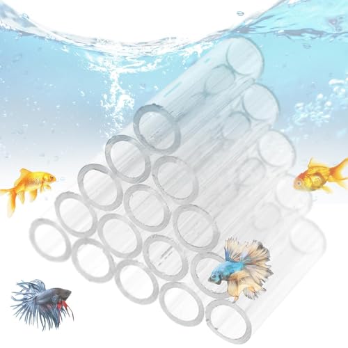Shrimp Breeding Tube - Transparent Acrylic Crystal Shelter, Aquarium Hideaway Habitat, Fish Tank Refuge | Shrimp Cave Breeding House for Small fishss Aquatic Pets - color: 15 Tubes