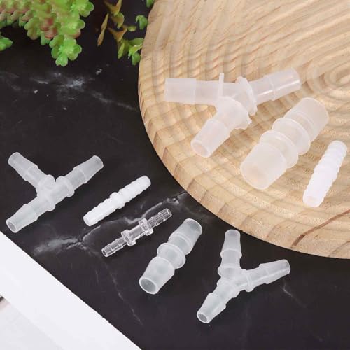 MECCANIXITY 8pcs Plastic Hose Barb Fitting, 5/16" x 5/16" Y Shape Tee Barbed Hose Pipe Fitting Splicer Mender Joint Adapter for Water Liquid Fuel Line Tube, Clear - size: 5/16" x 5/16"