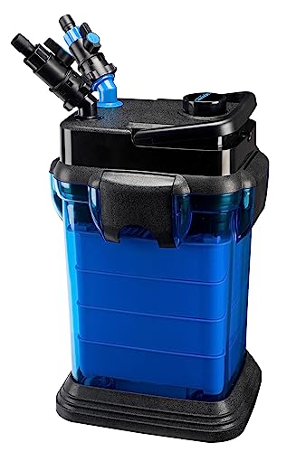 Penn-Plax Cascade 1200 Canister Filter - 315 GPH Aquarium Filter for Tanks Up to 150 Gallons - 360 Degree Flow Valves, Poly Fiber Pads, Bio-Sponge & Activated Carbon -Fresh & Saltwater -11.5x11x20.5in
