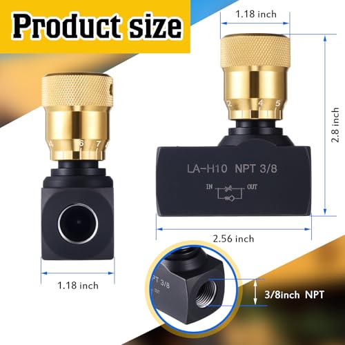 Pelopy 3/8 Inch Npt Ports Hydraulic Flow Control Needle Valve Single Direction Carbon Steel Hydraulic - size: 3/8 Inch