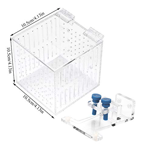 Fish Breeding Box, 4.13 * 4.13 * 4.13 inch Acrylic Fish Isolation Box with Suction Cups, Aquarium Acclimation Hatchery Incubator Fish Tank Multifunctional Acrylic High Clear Fish