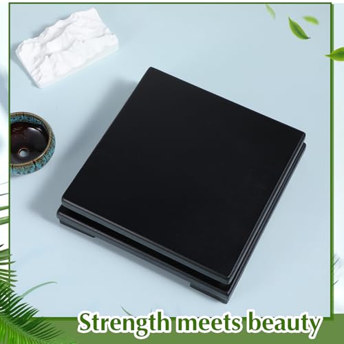 2 Pcs Square Wooden Display Stand, 6.9" x 6.7" x 2" Wood Display Base Square Vase Riser Teapot Aquarium Lamp Base Home Decoration